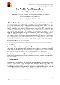 Non-Wood for Paper Making: a Review