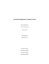 Partial Reconfiguration: a Simple Tutorial