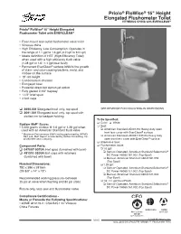 Priolo® Flowise® 15" Height Elongated Flushometer Toilet VITREOUS CHINA with EVERCLEAN®