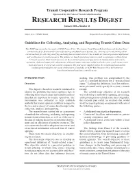 TCRP RRD 41: Guidelines for Collecting, Analyzing, And
