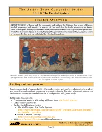 Unit 8: the Feudal System
