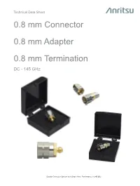 0.8 Mm Connector Technical Data Sheet