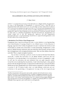 DISAGREEMENT, RELATIVISM and DOXASTIC REVISION J. Adam Carter