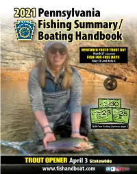 Fishing Summary/ Boating Handbook