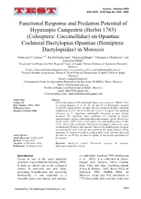 Functional Response and Predation Potential of Hyperaspis Campestris