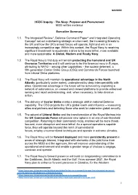 HCDC Inquiry - the Navy: Purpose and Procurement MOD Written Evidence