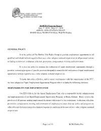 Of 10 RCRG Public File 2019EEO Program Report June 1St, 2018
