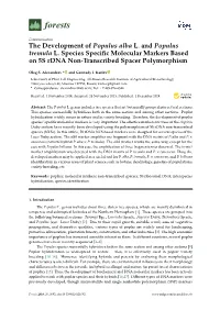 The Development of Populus Alba L. and Populus Tremula L. Species Speciﬁc Molecular Markers Based on 5S Rdna Non-Transcribed Spacer Polymorphism