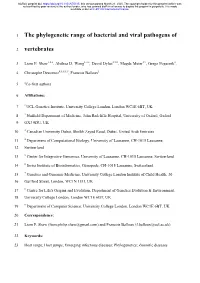 The Phylogenetic Range of Bacterial and Viral Pathogens of Vertebrates