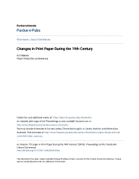 Changes in Print Paper During the 19Th Century