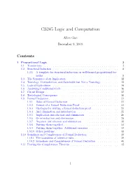 CS245 Logic and Computation