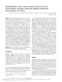 Distribution and Conservation Status of the Vulnerable Eastern Hoolock