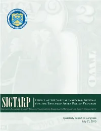 Office of the Special Inspector General for the Troubled Asset Relief Program