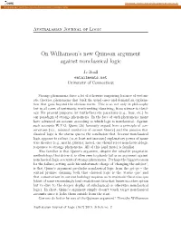 On Williamson's New Quinean Argument Against