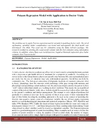 Poisson Regression Model with Application to Doctor Visits