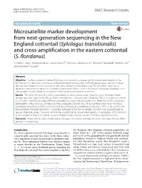 (Sylvilagus Transitionalis) and Cross‑Amplifcation in the Eastern Cottontail (S