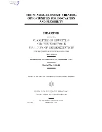 The Sharing Economy: Creating Opportunities for Innovation and Flexibility