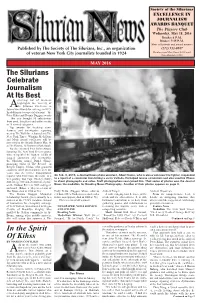 The Silurians Celebrate Journalism at Its Best Sterling List of Winners Highlights the Society of Athe Silurians Excellence in Journalism Awards for Coverage in 2015