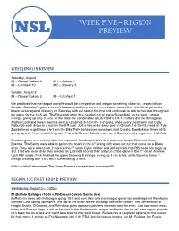 Week Five – Region Preview