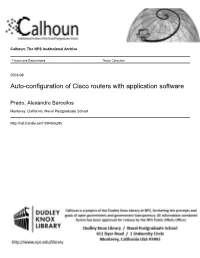 Auto-Configuration of Cisco Routers with Application Software