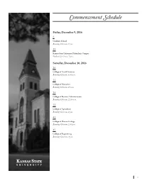 Commencement Schedule