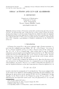 Dirac Actions and Lu's Lie Algebroid
