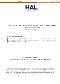 Effects of Rare-Gas Matrices on the Optical Response of Silver Nanoclusters R