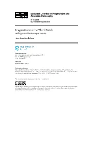 European Journal of Pragmatism and American Philosophy, XI-1 | 2019 Pragmatism in the Third Reich 2