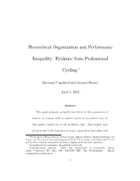 Hierarchical Organization and Performance Inequality: Evidence