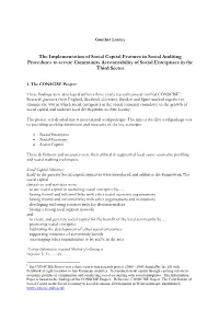 The Implementation of Social Capital Features in Social Auditing Procedures to Secure Community Accountability of Social Enterprises in the Third Sector