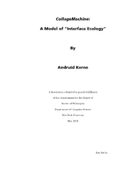 Collagemachine: a Model of “Interface Ecology” by Andruid Kerne