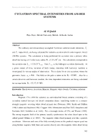 Cyclotron Spectral Intensities from Am-Her Systems