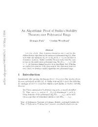An Algorithmic Proof of Suslin's Stability Theorem Over Polynomial