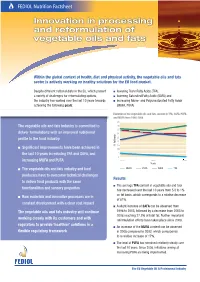 Innovation in Processing & Reformulation of Vegetable Oils & Fats