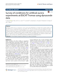 Survey of Conditions for Artificial Aurora Experiments at EISCAT