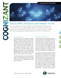 Cloud CRM's Evolution and Impact on QA