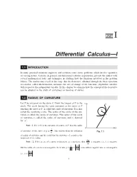 Differential Calculus—I