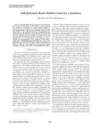 Full Quaternion Based Attitude Control for a Quadrotor