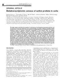 Metatranscriptomic Census of Active Protists in Soils