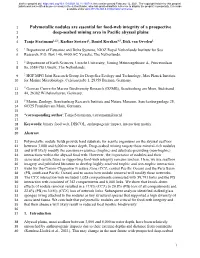 Polymetallic Nodules Are Essential for Food-Web Integrity of a Prospective