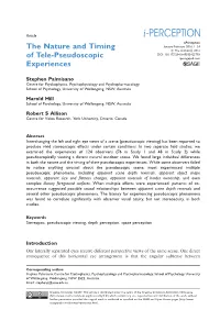 The Nature and Timing of Tele-Pseudoscopic
