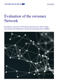 Evaluation of the Swissnex Network