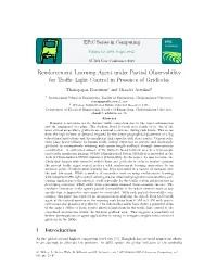Reinforcement Learning Agent Under Partial Observability for Traffic Light
