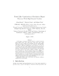 Feistel Like Construction of Involutory Binary Matrices with High Branch Number