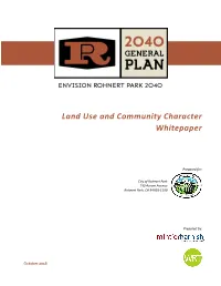 Land Use and Community Character Whitepaper