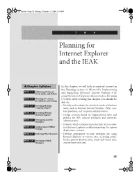 Planning for Internet Explorer and the IEAK