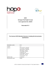 2. Common HOPE Metadata Structure