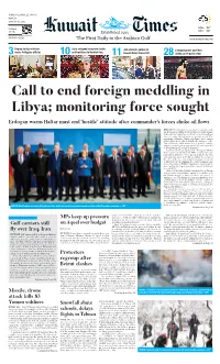 Call to End Foreign Meddling in Libya; Monitoring Force Sought