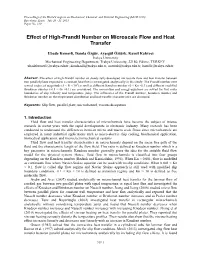 Effect of High-Prandtl Number on Microscale Flow and Heat Transfer
