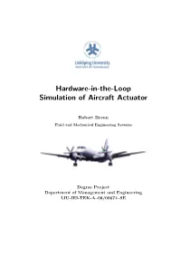 Hardware-In-The-Loop Simulation of Aircraft Actuator
